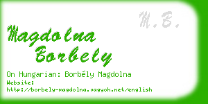 magdolna borbely business card
