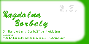 magdolna borbely business card